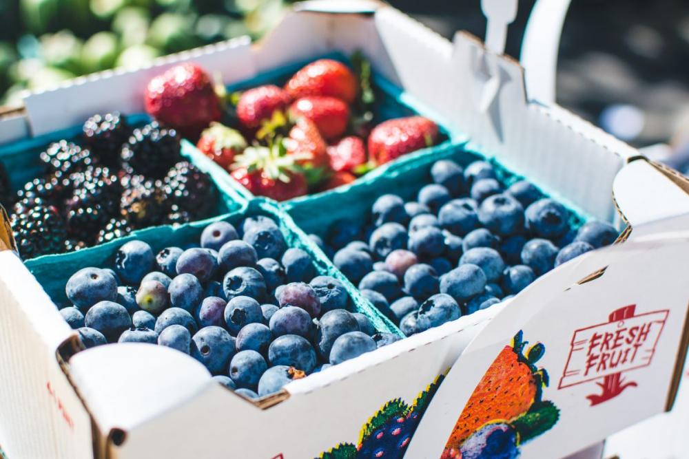 Blueberries on a market Blueberries on a market