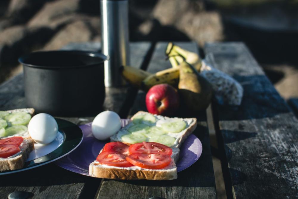 Camping breakfast in nature Camping breakfast in nature