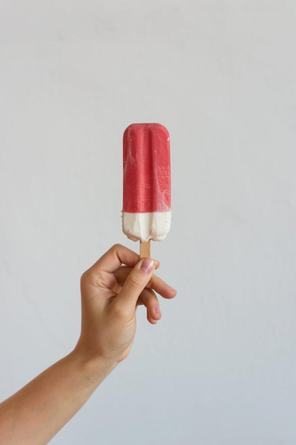 Creamy strawberry popsicle Creamy strawberry popsicle