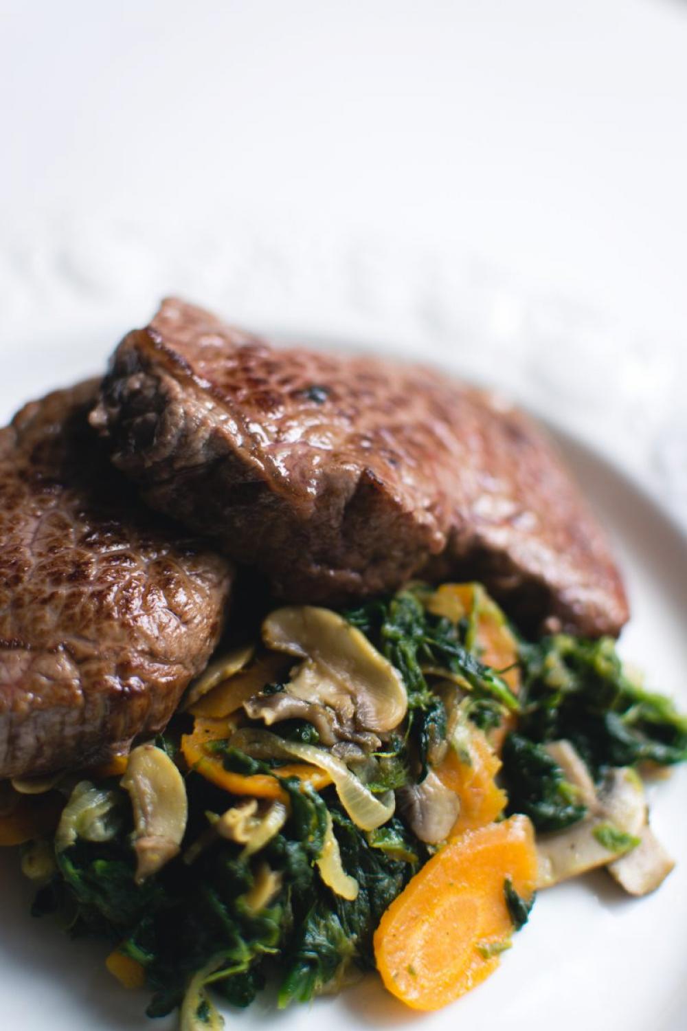 Excellent beef steak with vegetables Excellent beef steak with vegetables