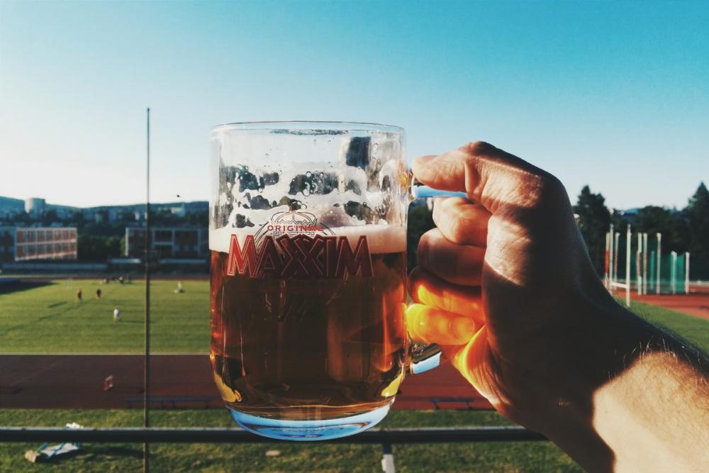 Having a beer outside Having a beer outside