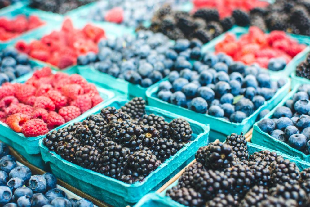 Healthy berries on a market Healthy berries on a market