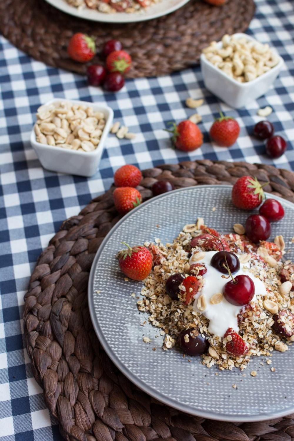 Healthy granola with cherries Healthy granola with cherries
