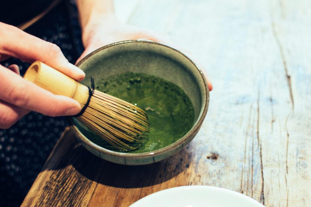 Matcha tea whisking Matcha tea whisking