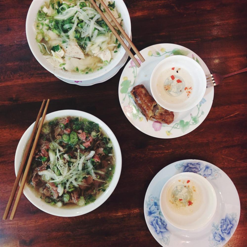 Pho Bo and Pho Ga in a restaurant Pho Bo and Pho Ga in a restaurant