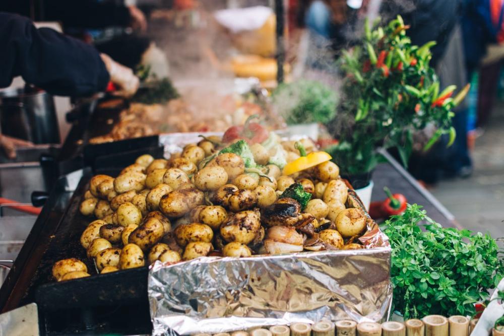 Roasted potatoes with vegetables Roasted potatoes with vegetables