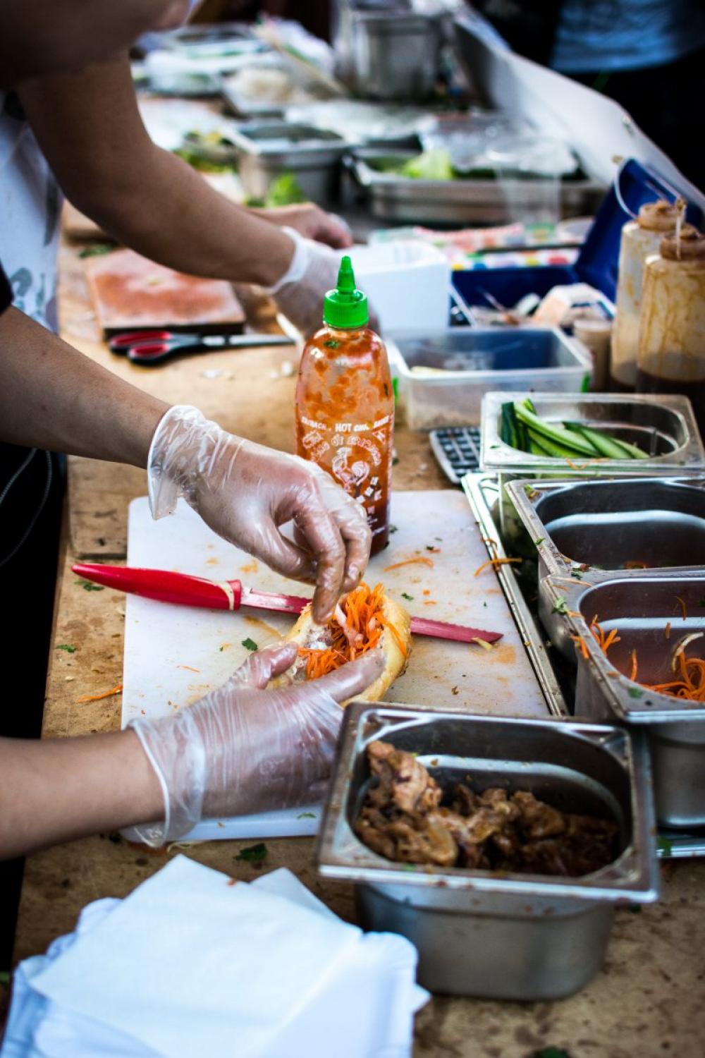 Vietnamese Banh Mi at food festival Vietnamese Banh Mi at food festival