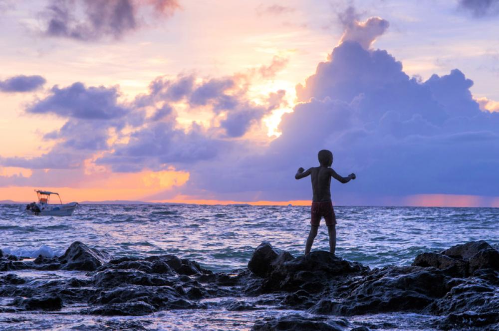 Child on the seashore in Madagascar free photo Child on the seashore in Madagascar free photo