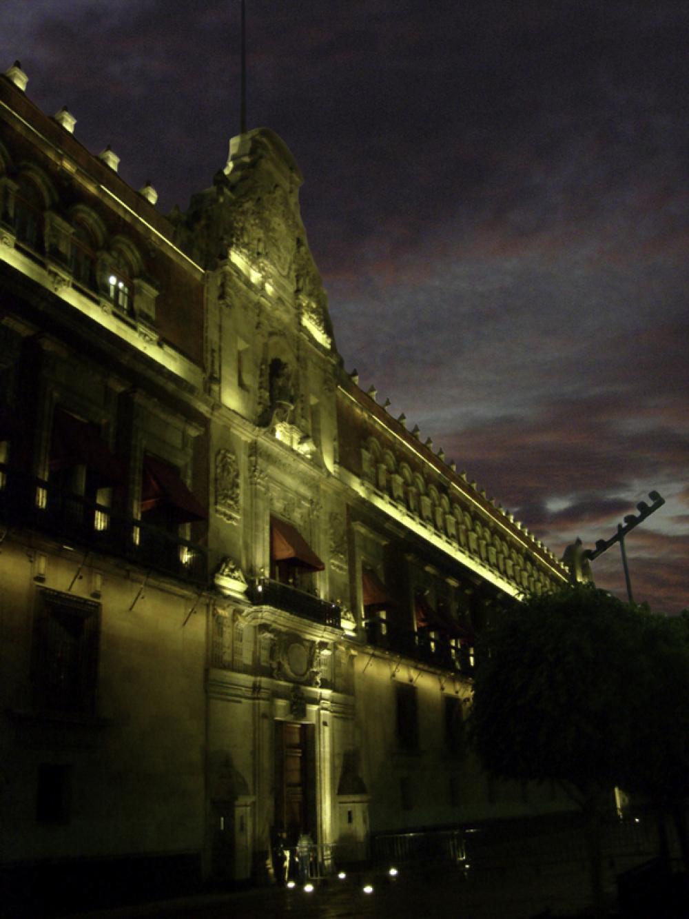 Palacio Nacional at night in Mexico City free photo Palacio Nacional at night in Mexico City free photo