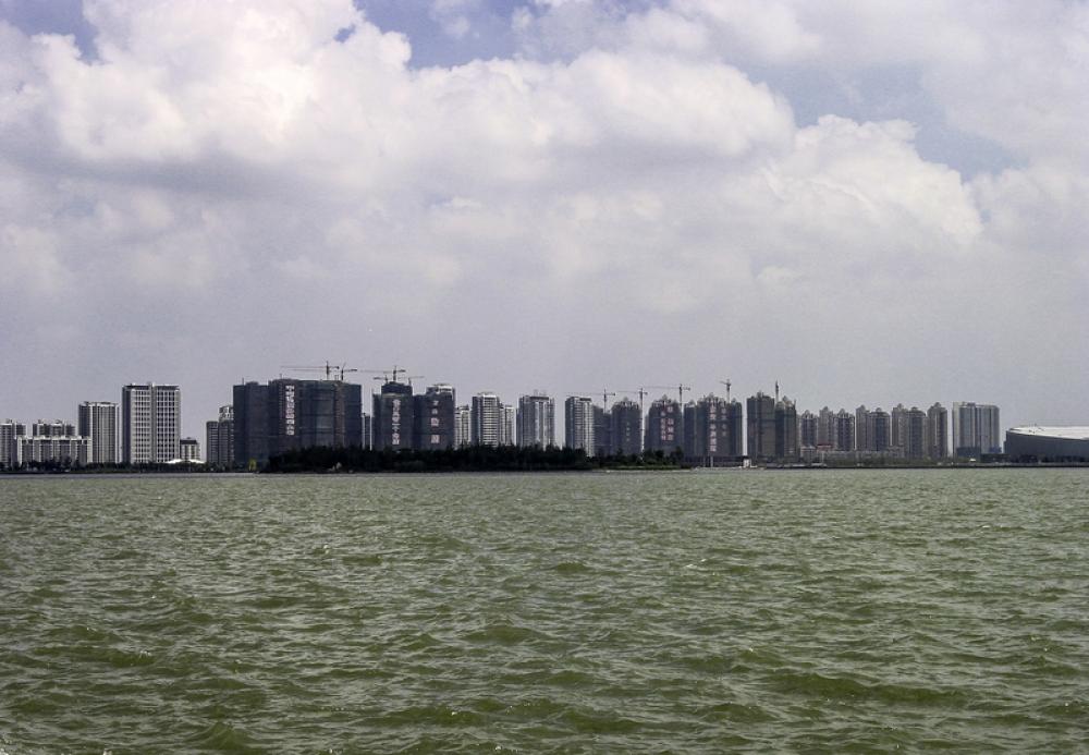Skyline of Suzhou from the lake, China free photo Skyline of Suzhou from the lake, China free photo