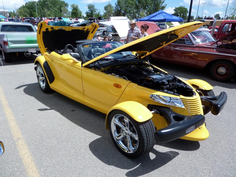 Yellow Hot Rod Car with Hood open free photo Yellow Hot Rod Car with Hood open free photo