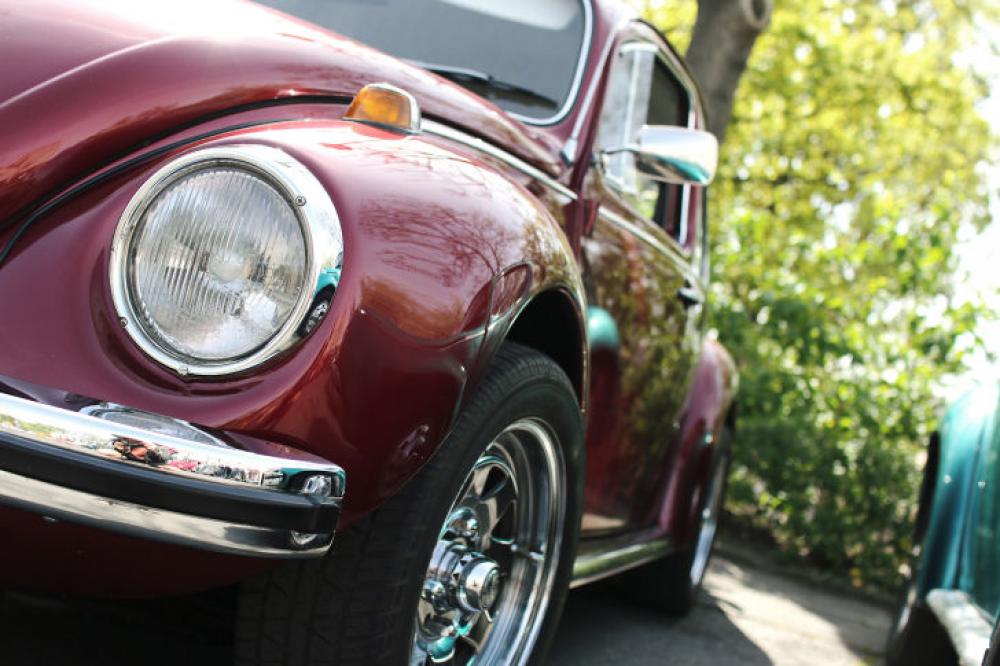 Beautiful old car in brown color Beautiful old car in brown color