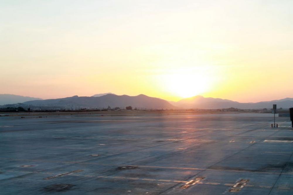Airport and sunset view Airport and sunset view