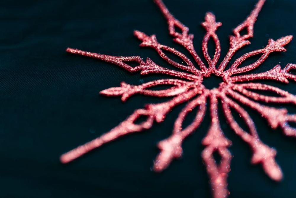 Close-up of the Christmas brocade decoration Close-up of the Christmas brocade decoration