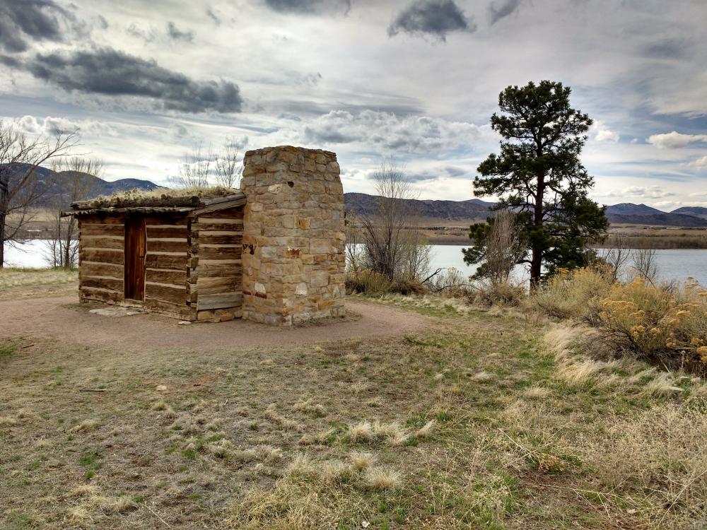 Log Cabin With Stone Chimney And Sod Roof Image Finder