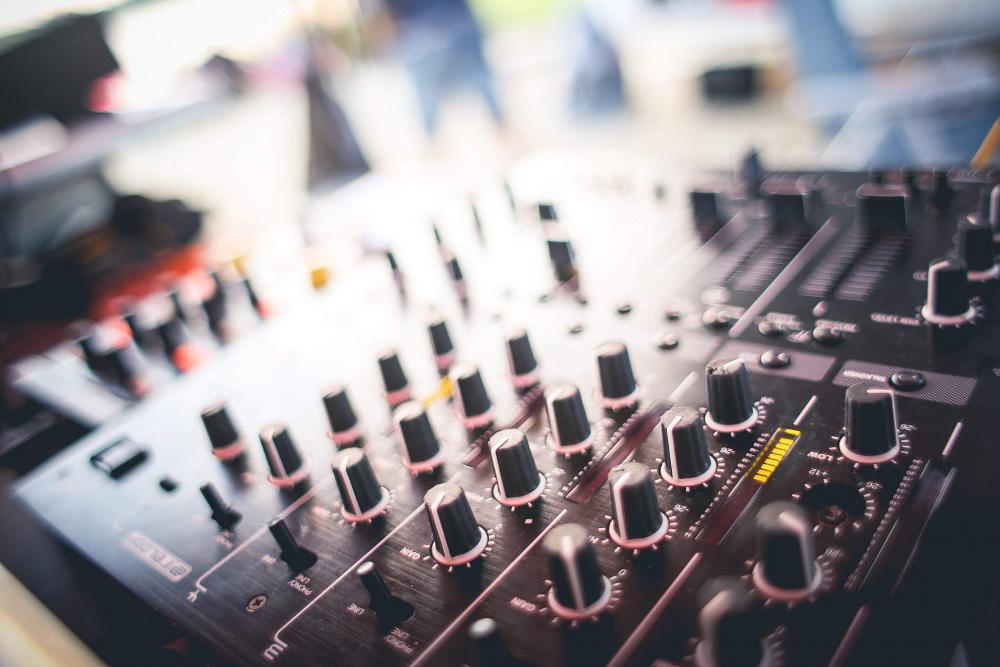 DJ Mixer Gains Close-Up DJ Mixer Gains Close-Up