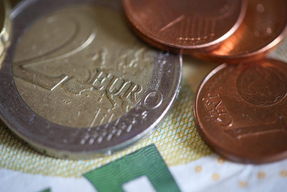 Euro € Coins Close Up Euro € Coins Close Up