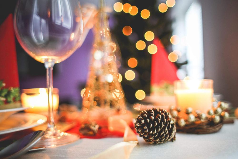 Christmas Table Decoration Close-Up Christmas Table Decoration Close-Up