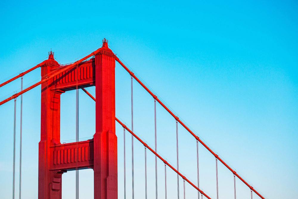 Top of The Golden Gate Bridge Pillar in San Francisco, CA Top of The Golden Gate Bridge Pillar in San Francisco, CA