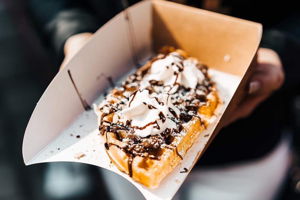 Yummy Chocolate Waffles from Open Air Food Market Yummy Chocolate Waffles from Open Air Food Market