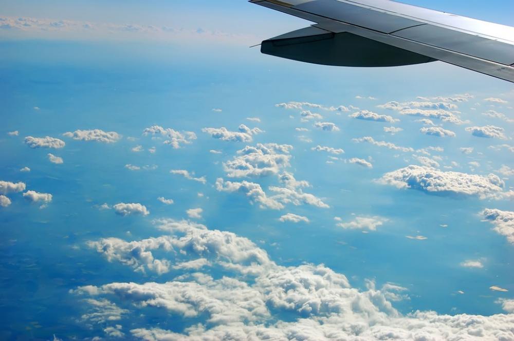 Aerial View Clouds Top View Aircraft Wing Aerial View Clouds Top View Aircraft Wing