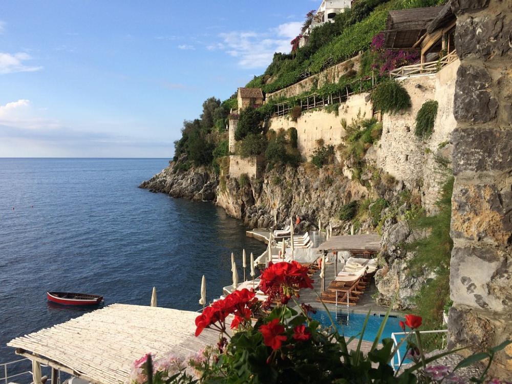 Amalfi Italy Coast Landscape Cliff Shore Village Amalfi Italy Coast Landscape Cliff Shore Village