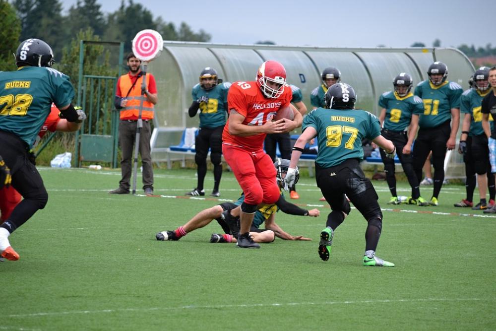 American Football Football Team Ball Run Opponent American Football Football Team Ball Run Opponent