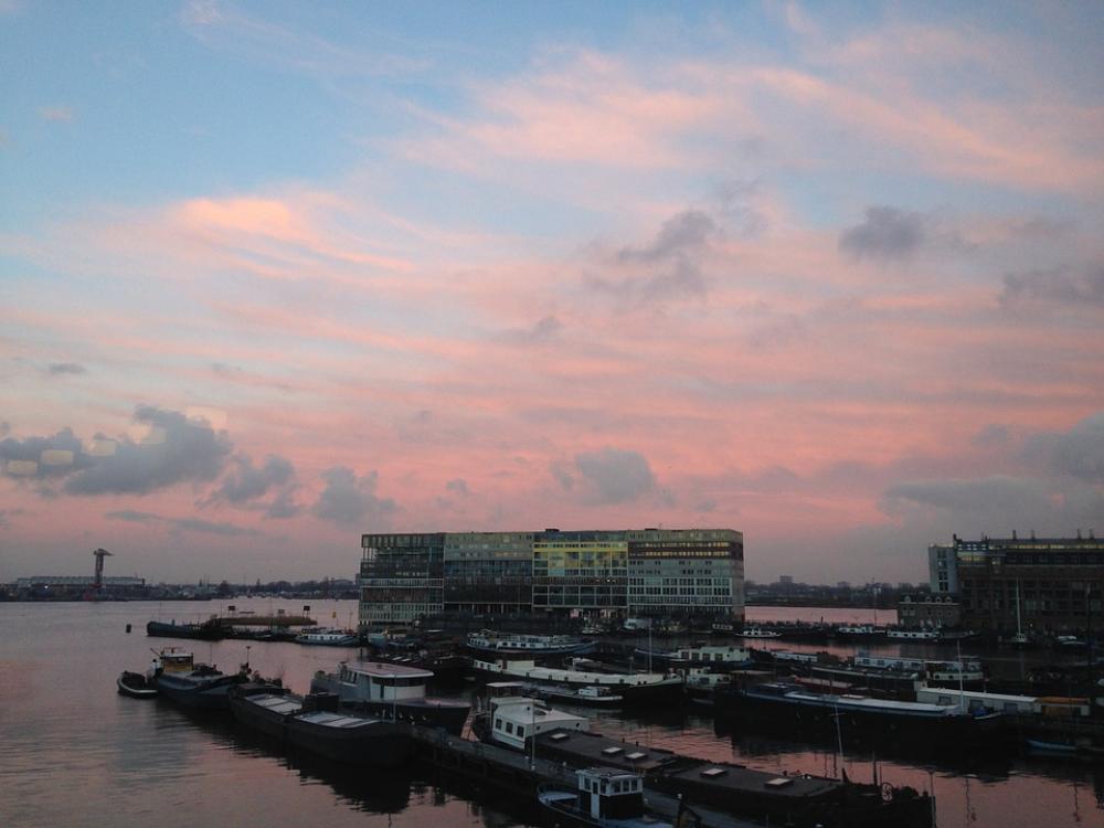 Amsterdam The Ij Sunset Amsterdam The Ij Sunset