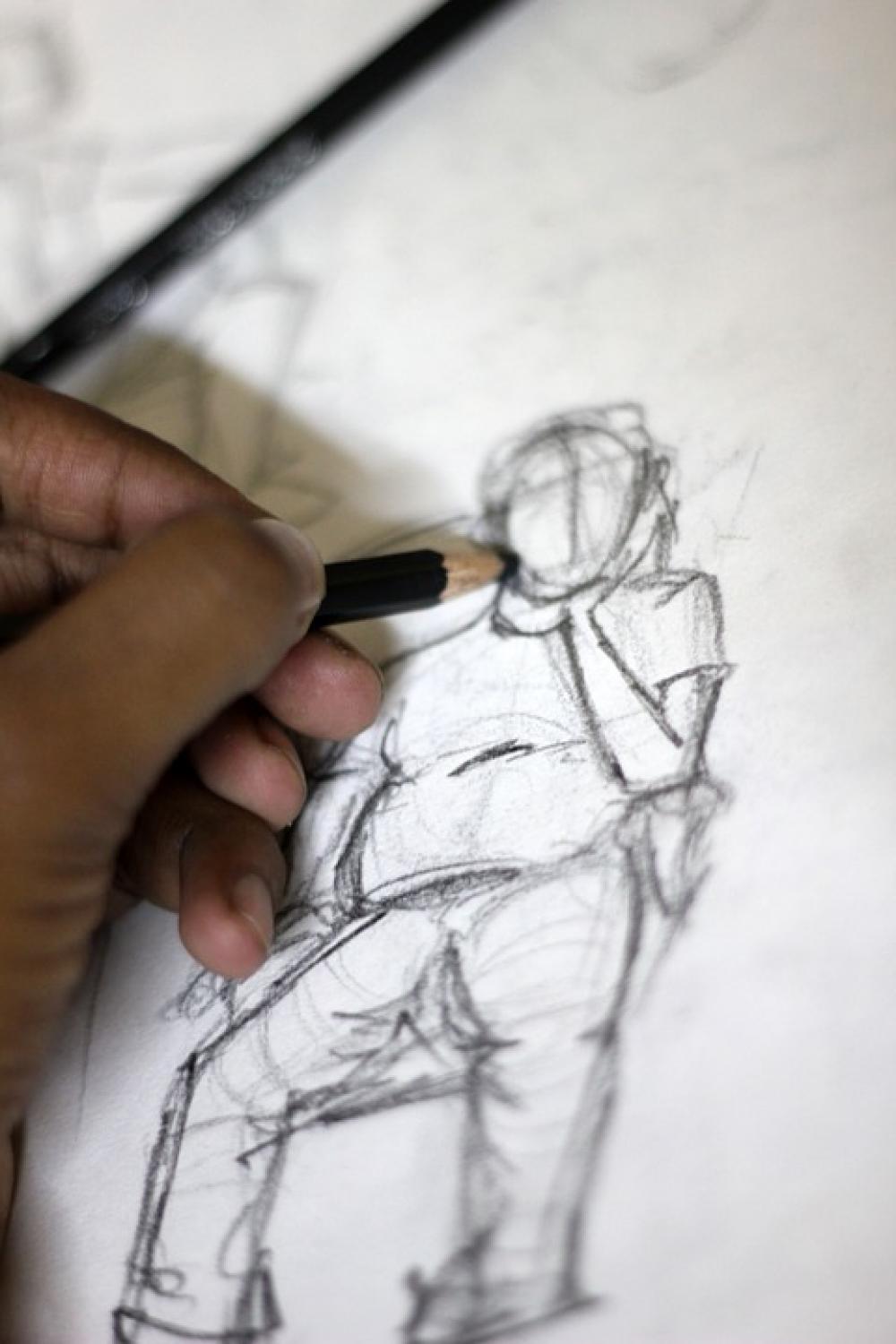 Artist Sketching Portrait Pencil Drawing Sketch Artist Sketching Portrait Pencil Drawing Sketch