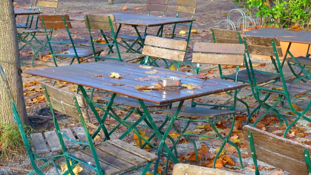 Autumn Beer Garden Abandoned Leaves Fall Foliage Autumn Beer Garden Abandoned Leaves Fall Foliage
