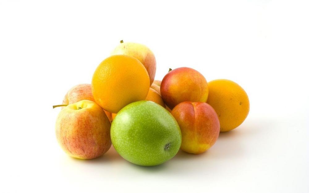 Background Colorful Fruits Healthy Isolated White Background Colorful Fruits Healthy Isolated White
