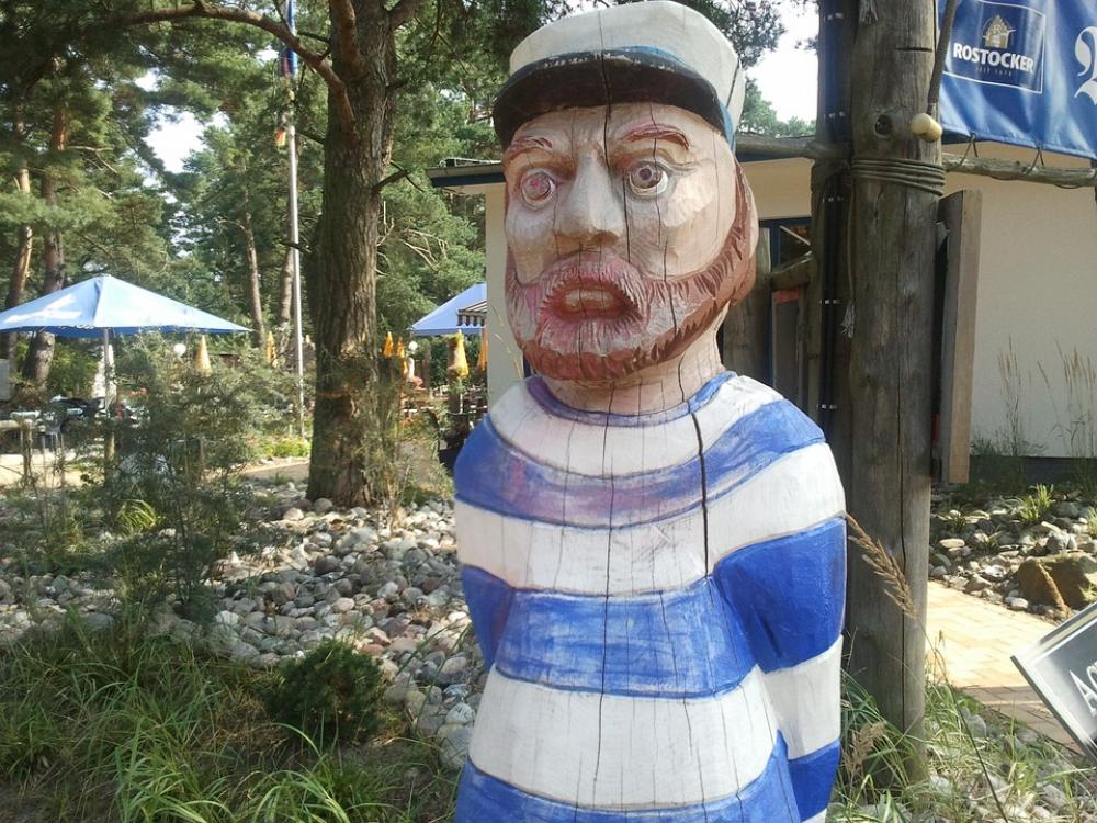 Baltic Sea Darss Wooden Statue Carved Sailor Baltic Sea Darss Wooden Statue Carved Sailor