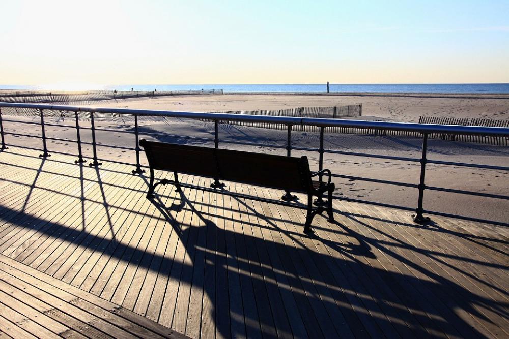 Beach Daybreak Dawn Sunrise Ocean Boardwalk Bench Beach Daybreak Dawn Sunrise Ocean Boardwalk Bench