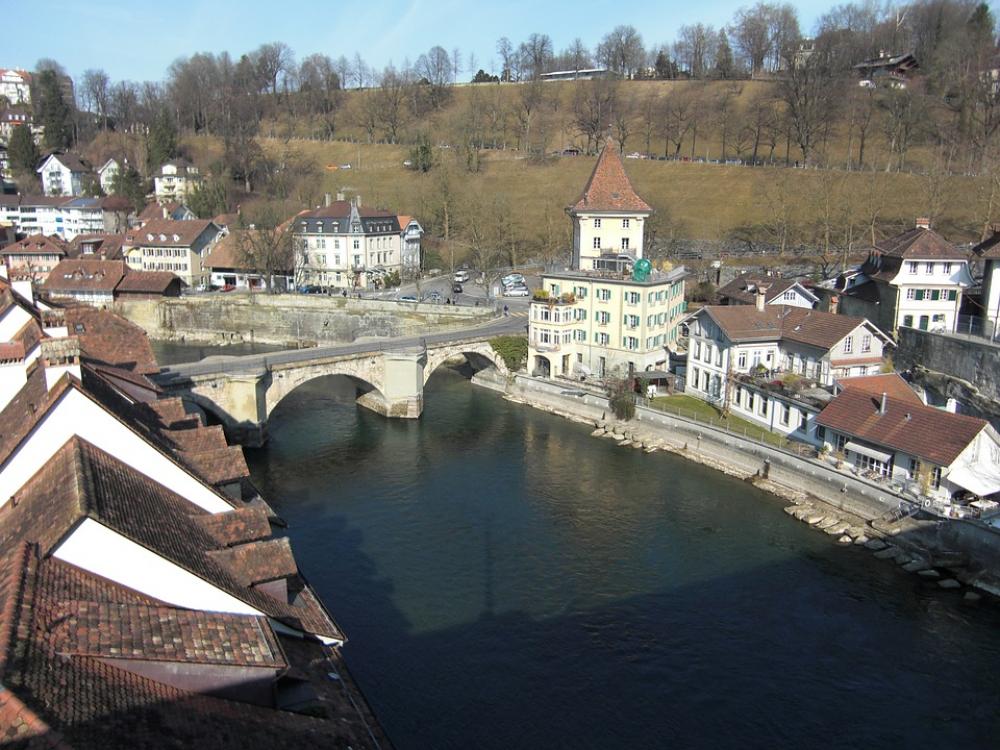 Bern Downtown Switzerland River Bridge Bern Downtown Switzerland River Bridge