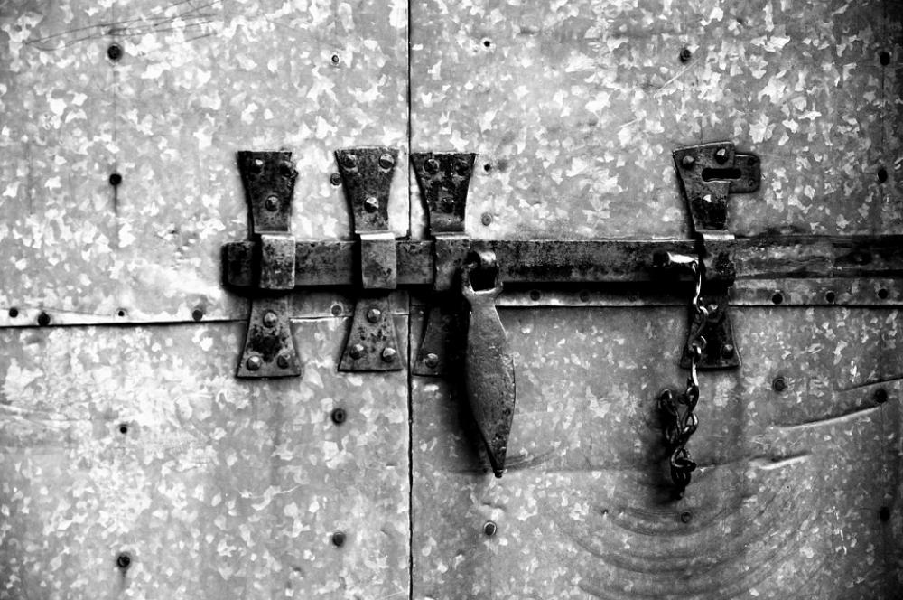 Bolt Lock Door Black And White Closure Bolt Lock Door Black And White Closure