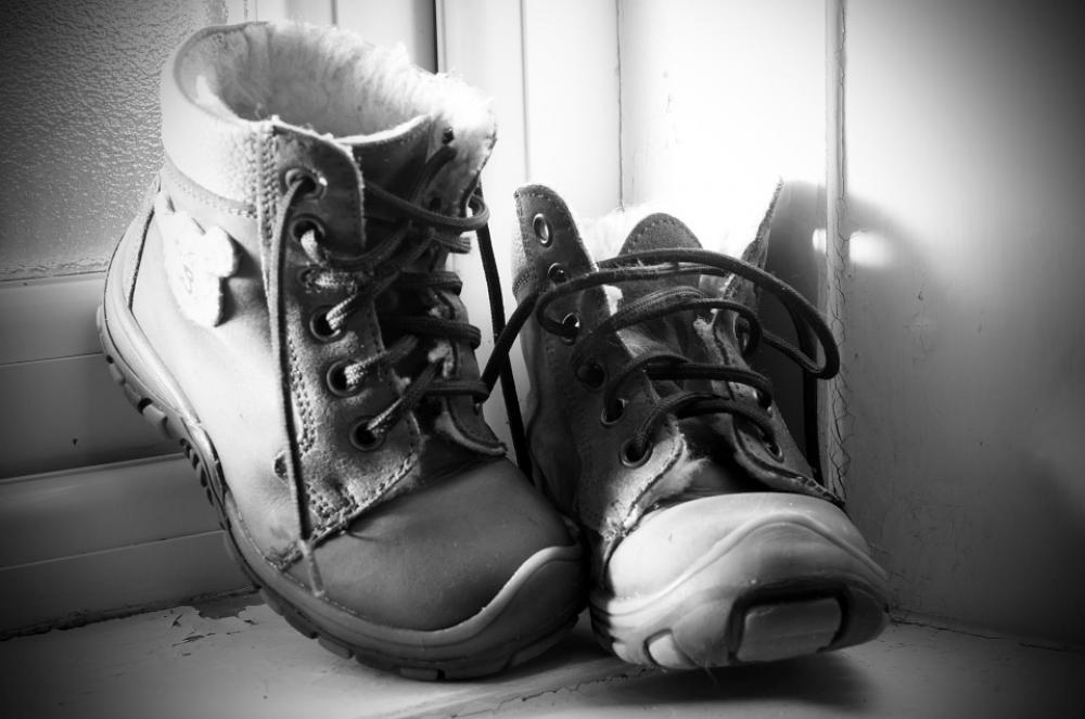 Boots Shoes Baby Winter Laces Background Small Boots Shoes Baby Winter Laces Background Small