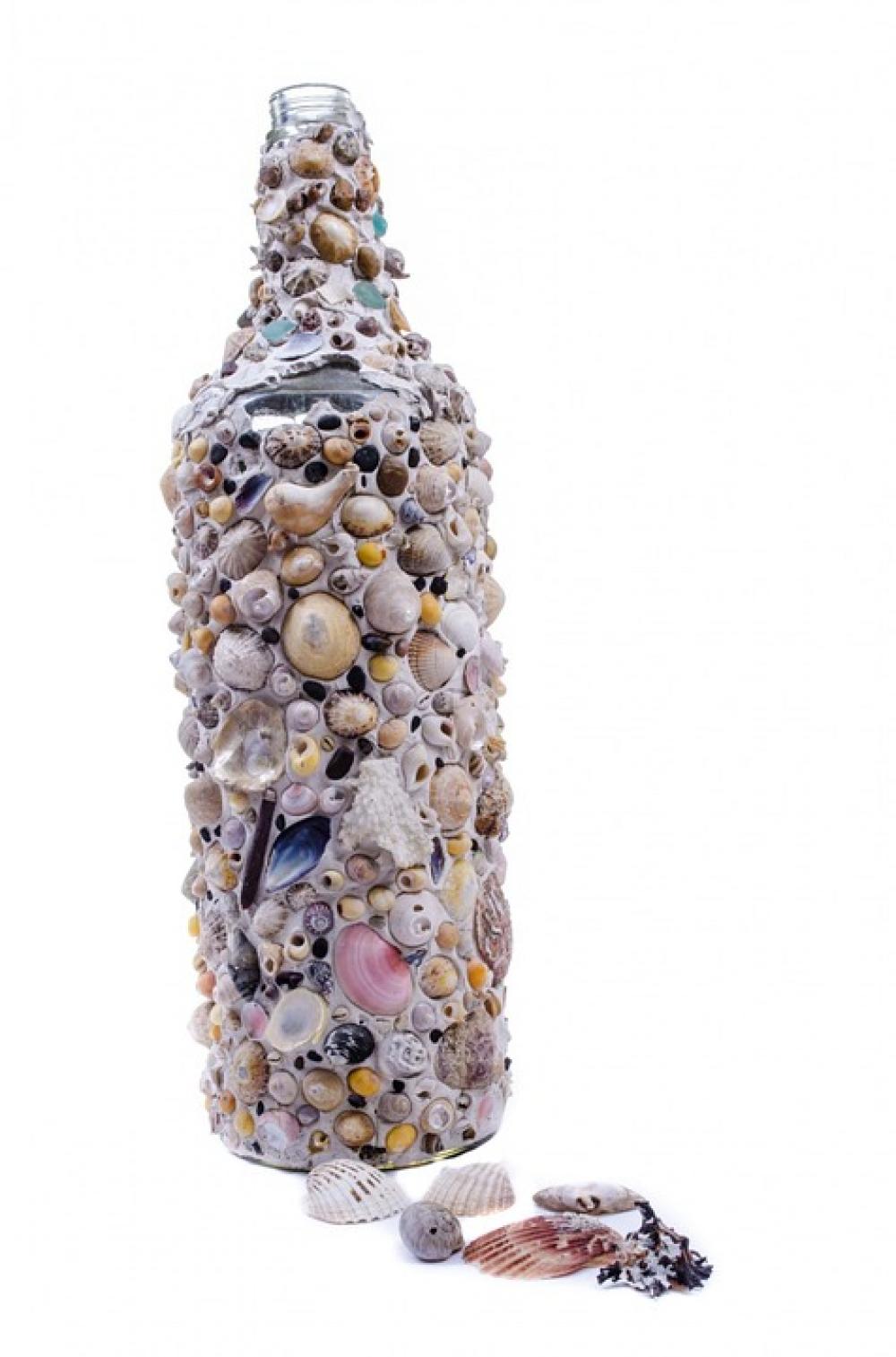 Bottle Seashells Shells Glass Art Sea Decoration Bottle Seashells Shells Glass Art Sea Decoration