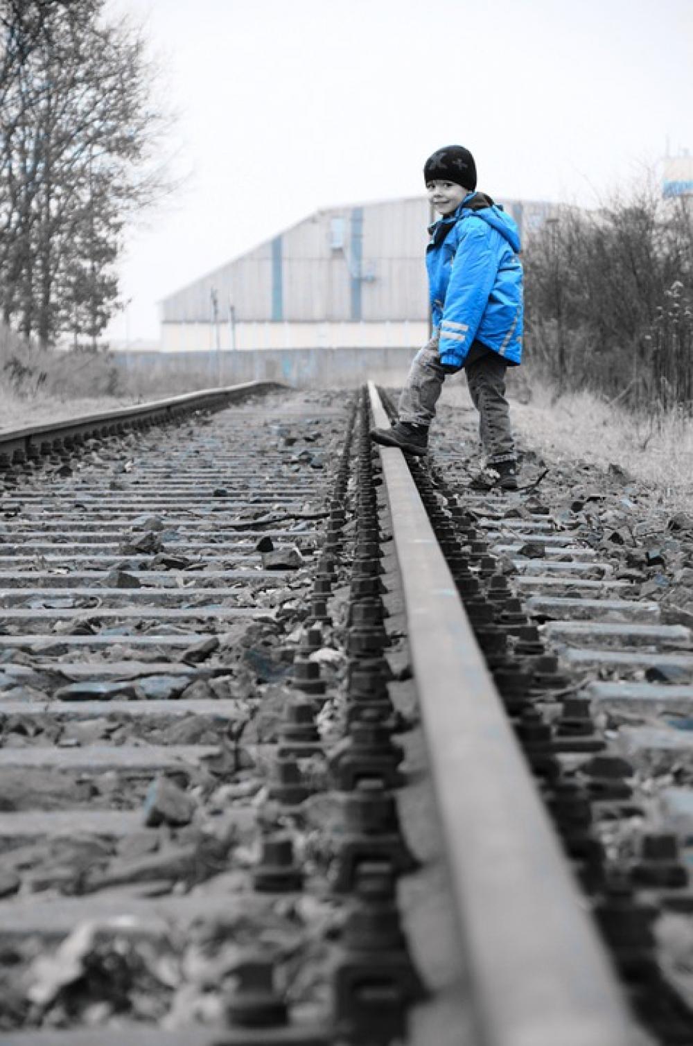 Boy Child Rails Railway Blue Boy Child Rails Railway Blue