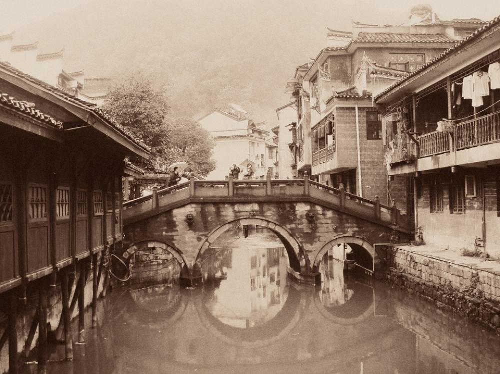Bridge Old Sepia Asian River Historic Grunge Bridge Old Sepia Asian River Historic Grunge