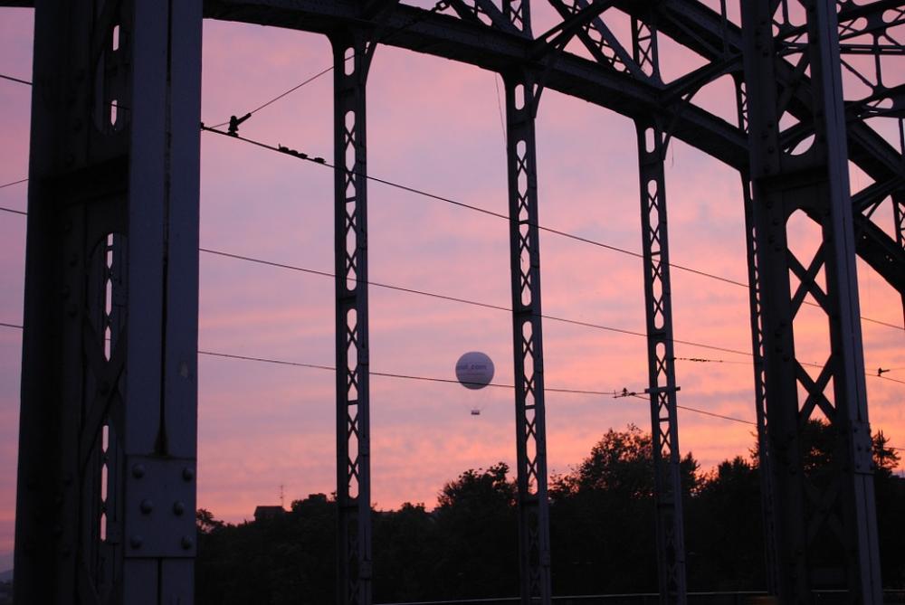 Bridge Building Purple Sky Sunset Color Nature Bridge Building Purple Sky Sunset Color Nature