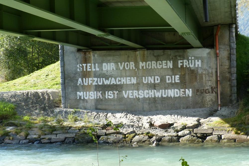 Bridge Piers Saying Sprayer Font Bridge Piers Saying Sprayer Font