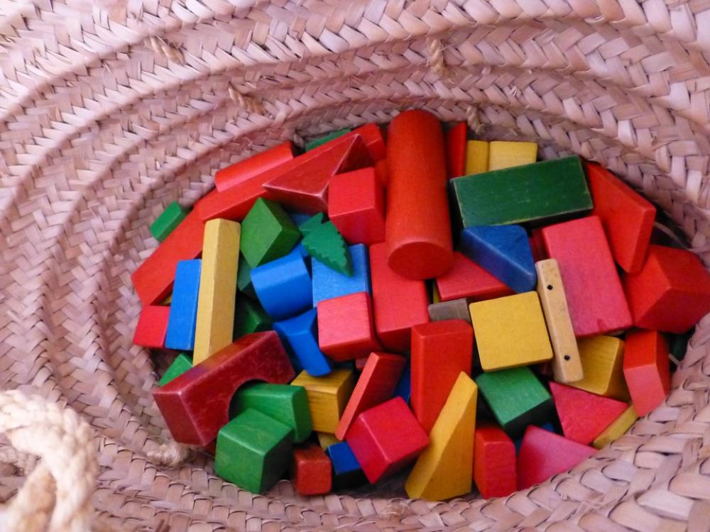 Building Blocks Basket Colorful Building Blocks Basket Colorful