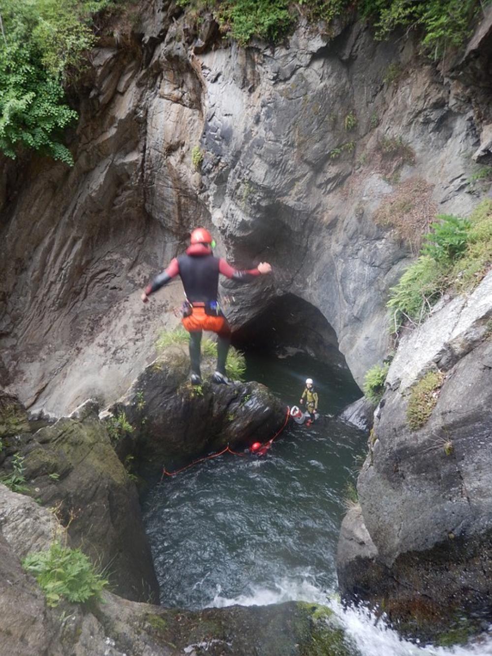Canyoning Jump Water Sport High Deep Waterfall Canyoning Jump Water Sport High Deep Waterfall