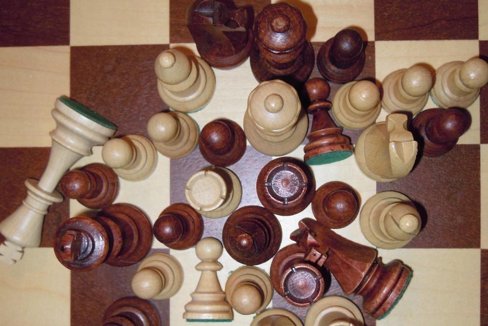 Chess Chess Board Play Black And White Figures Chess Chess Board Play Black And White Figures