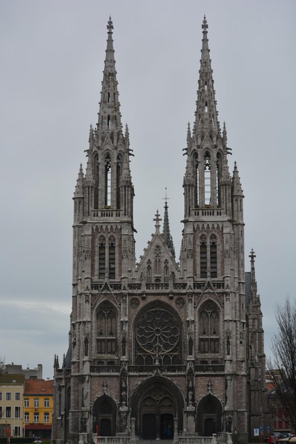 Church Oostende Cathedral Towers Church Oostende Cathedral Towers