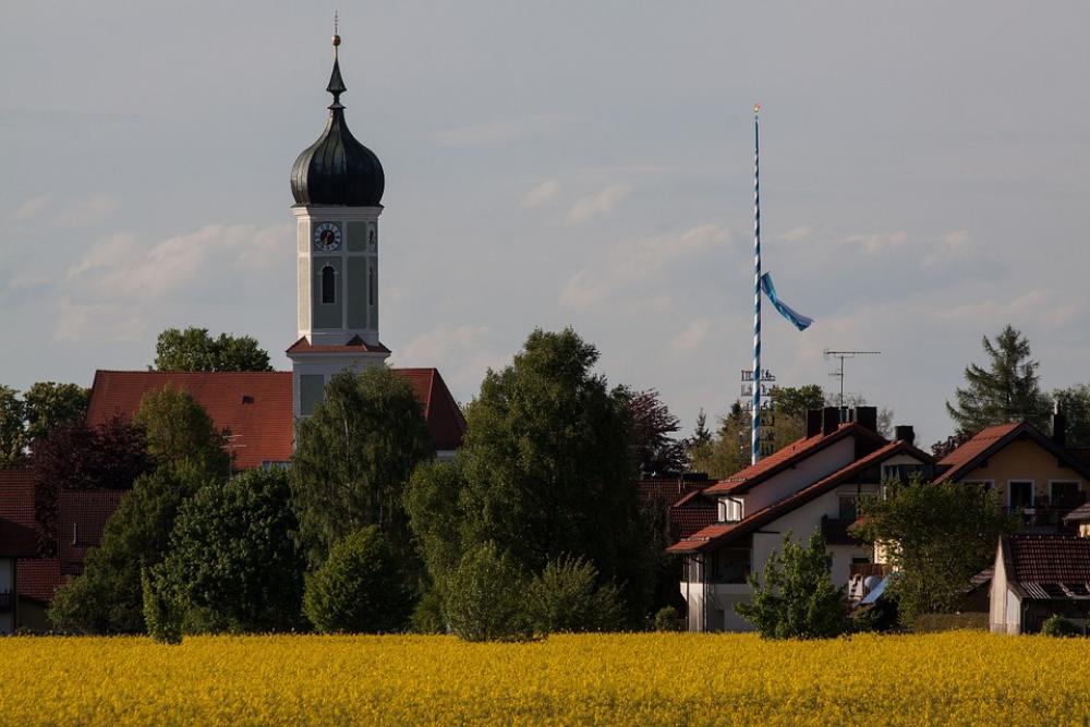 Church Onion Dome Baroque Upper Bavaria Rural Church Onion Dome Baroque Upper Bavaria Rural