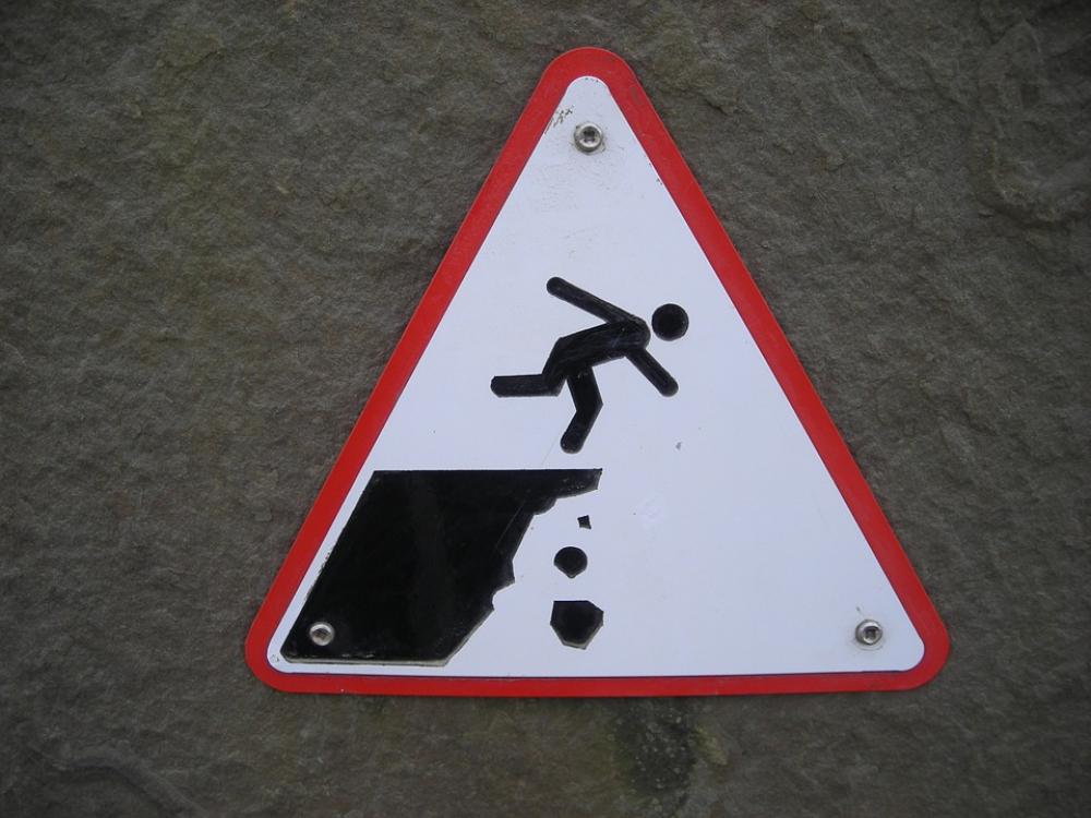 Cliff Sign Danger Slip Cliff Sign Danger Slip