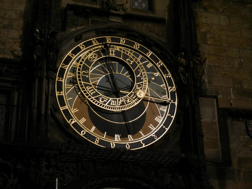 Clock Night Prague Czech Republic The Town Hall Clock Night Prague Czech Republic The Town Hall