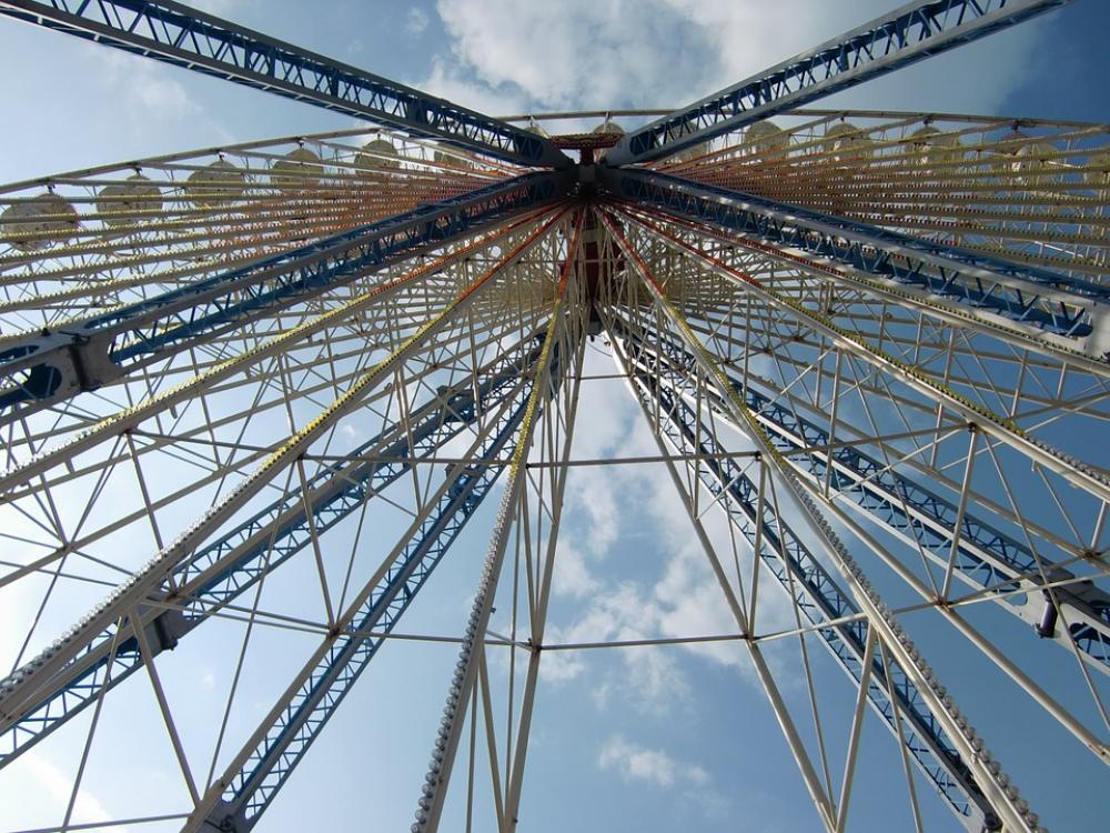 Clouds Ferris Wheel Sky Blue Fair Festival Site Clouds Ferris Wheel Sky Blue Fair Festival Site