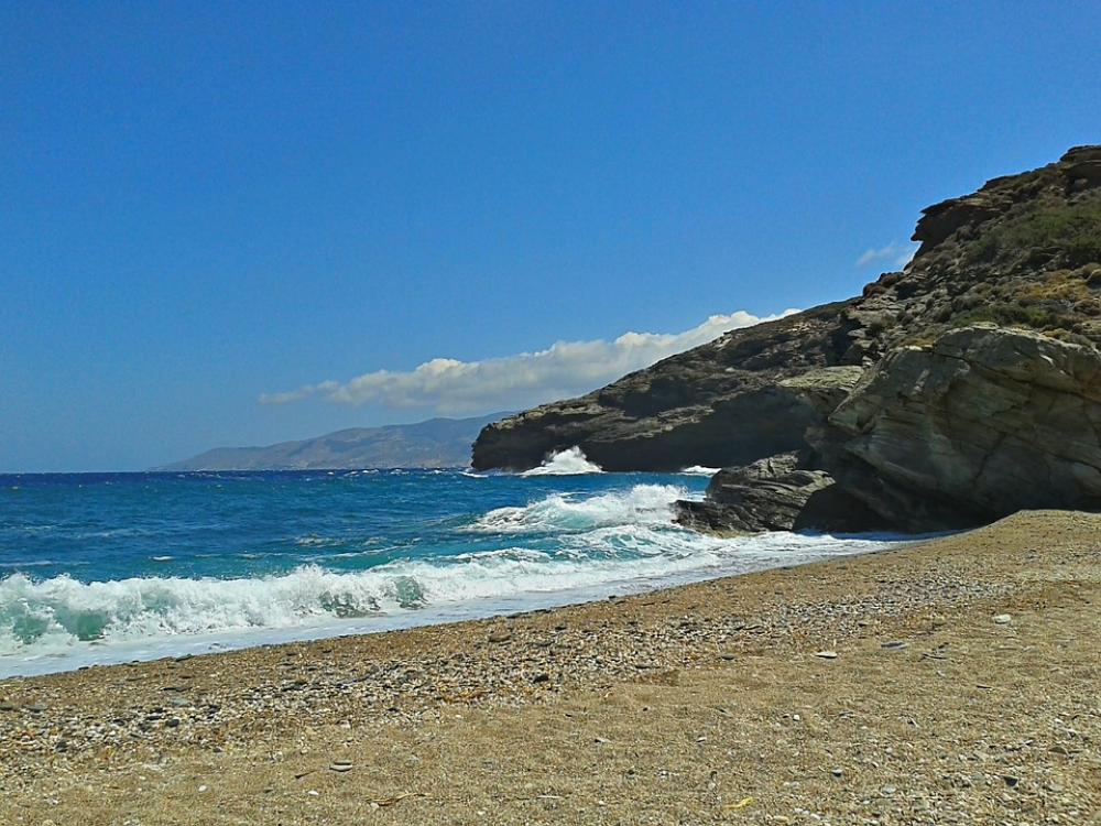 Coastline Waves Islands Greece Greek Andros Beach Coastline Waves Islands Greece Greek Andros Beach